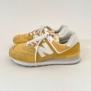 New Balance 574 Classic Womens Sneakers Size 10 Yellow Athletic Casual Shoes